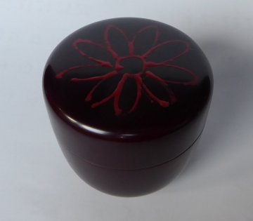 不仙斎 菊の絵中棗